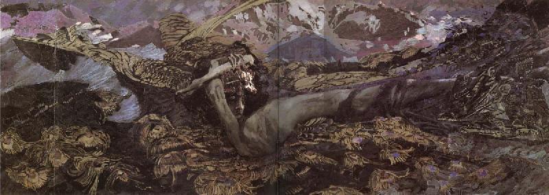 Mikhail Vrubel The Demon cast down oil painting image
